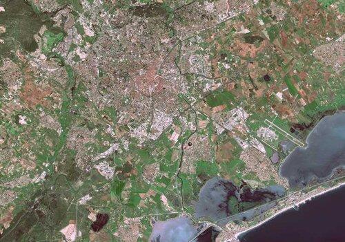 Vue satellite Montpellier et côte
