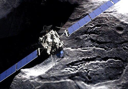 Rosetta survolant la comète 67P Churyumov-Gerasimenko Sonde Rosetta en approche de la comète 67P