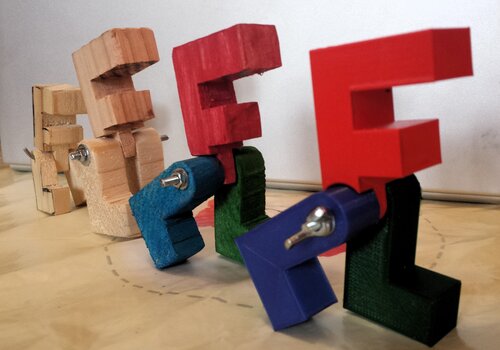 Lou FabiLoub - fabrication numérique Logos FabiLoub bois / impression 3D