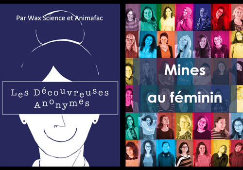 ScientifiquEs ! Affiche des découvreuses anonymes et des chercheuses de l'école des Mines