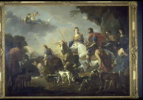 Tableau Jan Miel, Enee et Didon à la chasse