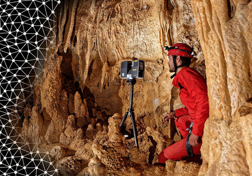 Relevés 3D dans une grotte