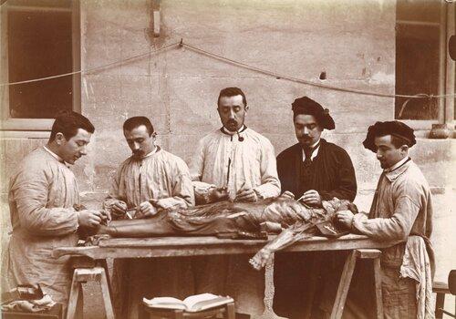 Photographie d'un cours de dissection (fin 19e s. - début 20e s.) Photographie d'un cours de dissection (fin 19e s. - début 20e s.)
