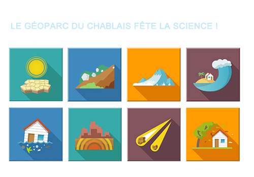 A quels risques naturels le Chablais est-il soumis ? Icônes représentant différents risques naturels