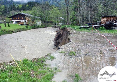 Crue centennale dans le Chablais en 2015 Photo d'une crue dans le Chablais en 2015