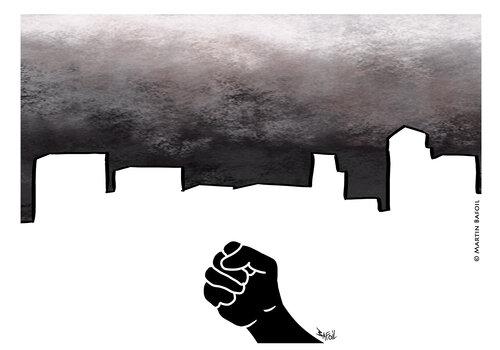 Maudire la ville (illustration). Martin Bafoil - 2021 Maudire la ville (illustration). Martin Bafoil - 2021