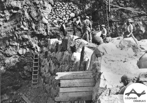 Construction du barrage de la Pierra Bessa en 1937