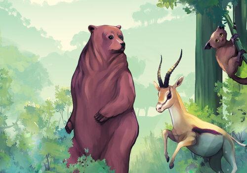 Espèces de climat! L'ours, la gazelle et le aye-aye