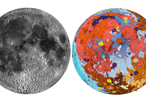 La Lune et les types de roches