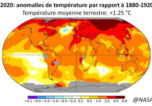 infographie des températures sur Terre