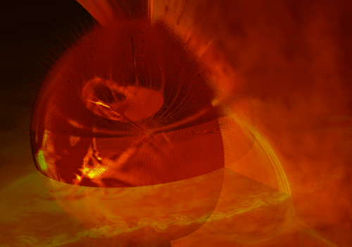 Image de coupes 2D dans la couronne solaire