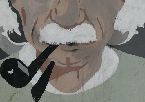 Einstein - L'homme derrière le scientifique Bas du visage d'Einstein en version street art