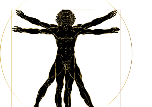 Schéma du corps humain de Da Vinci