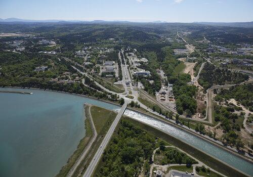 Vue aérienne du CEA Cadarache