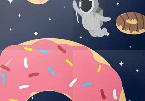 Le donut évoque les USA, un anneau planétaire, le souvenir d’un plaisir sucré !
