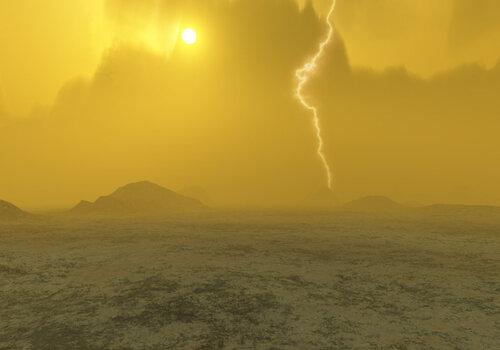 Un orage sur Vénus Vue d'artiste d'un orage sur Vénus