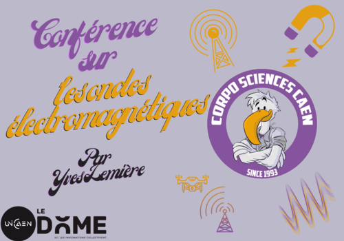 Image avec le logo de la Corpo Sciences Caen et différents logo scientifique