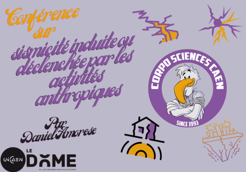 Image avec le logo de la Corpo Sciences Caen et différents logo scientifique