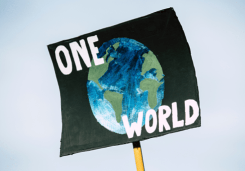 Pancarte "One World"