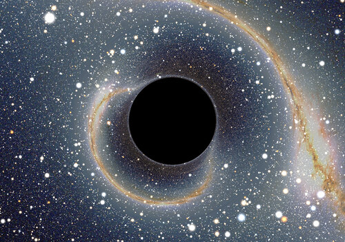 Une image simulée de trou noir. Une image simulée de trou noir.