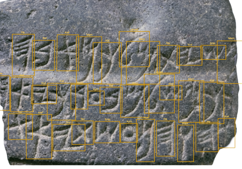 El-Kerak inscription, Jordanie; IX-VIIIe s. av. n. è. photo d'une pierre gravée avec des inscriptions anciennes