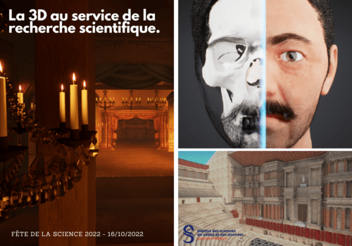 La 3D au service de la recherche scientifique Reconstitution 3D du théâtre de Molière et du théâtre antique d’Orange, reconstruction 3D de visages.