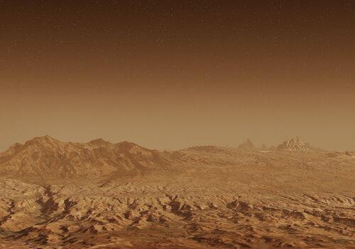 vue fictive de la planète Mars