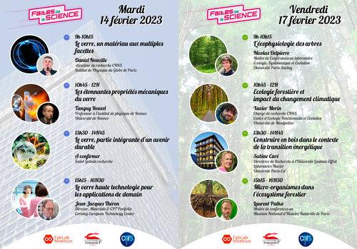 Programme des deux journées sur le thème du verre et de la forêt