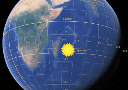 Le soleil est au dessus de la Réunion