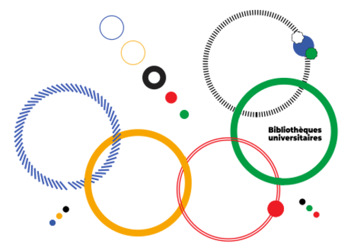 anneaux JO revisités selon charte de la fête de la science avec logo BU