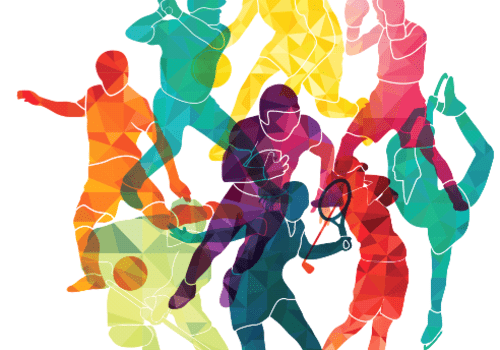 Différents sports représentés de différentes couleurs - réalisé par Lisa Kolbasa