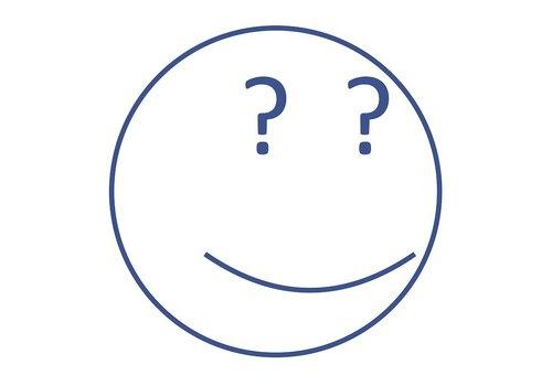 Science, vérité et incertitude Visage rond, points d'interrogation