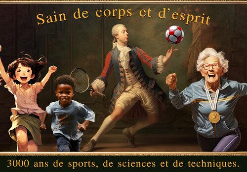 3000 ans de sports, de sciences et de techniques Personnes de tous les âges et d'époques différentes faisant du sport