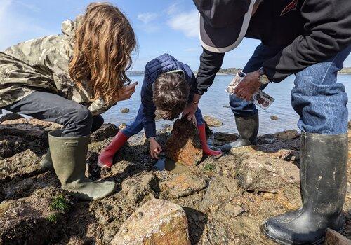 Enfants qui pratiquent la pêche