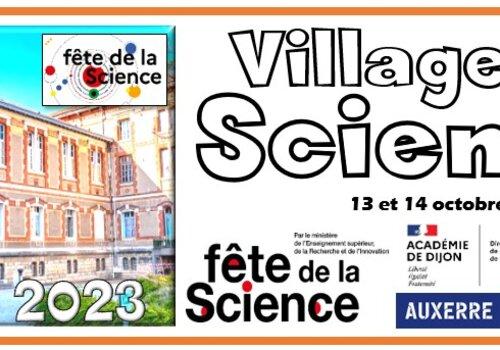 Visuel de présentation du Village des Sciences - AUXERRE 2023