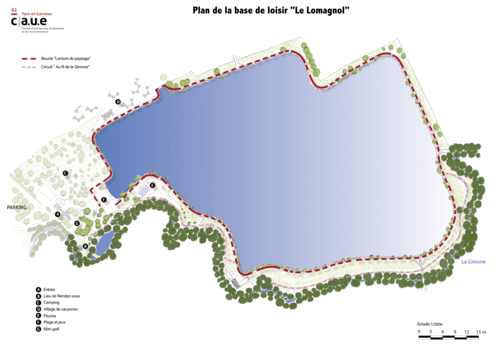 Plan de la base de loisir Le Lomagnol Plan de la base de loisir Le Lomagnol
