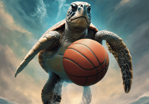 Lance la bonne réponse Tortue marine qui joue au basketball