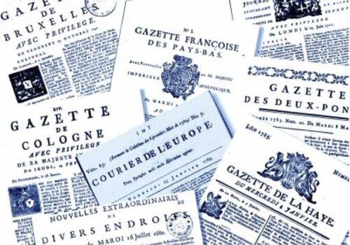 Quoi de neuf dans la gazette ? Empilement de jounaux du 18e siècle en vrac