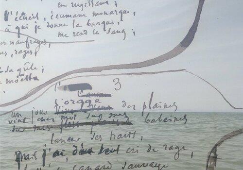 manuscrit de chateaubriand sur fond d'étendue marine