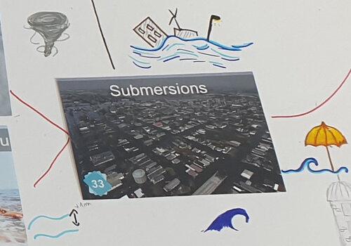 Le niveau de la mer monte ! Extrait de la Fresque du Climat, carte "submersions"
