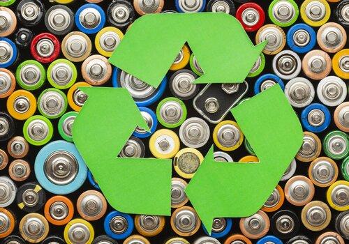 Pil avec logo recyclage