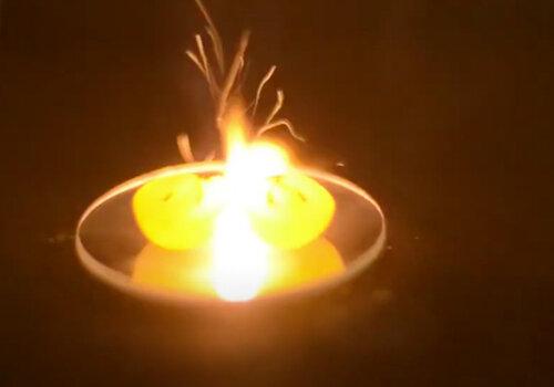 Un raisin coupé en deux produit du plasma dans un four à micro-ondes Photo raisin plasma