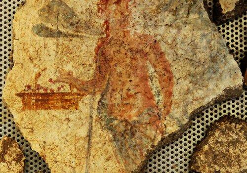 Peinture murale déesse Psyché - Balaruc-les-Bains Fragment d'une peinture murale avec la déesse Psyché