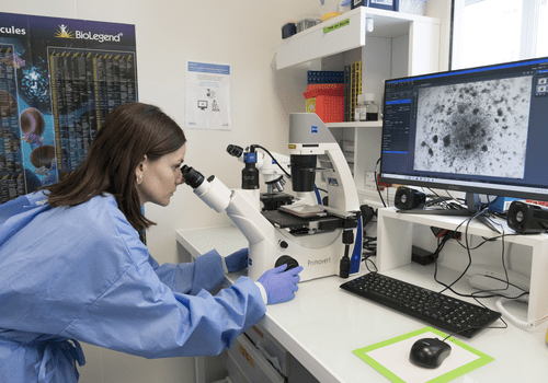 Observation de cellules au microscope