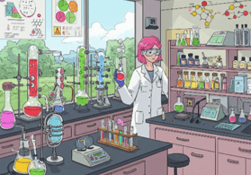 Une chimiste dans son laboratoire