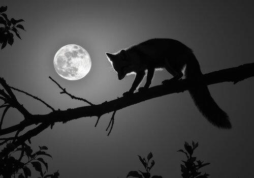 Renard dans la nuit Image d'un renard dans son milieu naturel durant la nuit