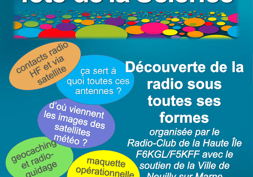 Fête de la Science les samedis 4 et 11 octobre 2025 de 11h00 à 18h00 sur le Port de Plaisance de Neuilly sur Marne (93330)