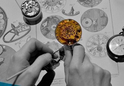 Le sens inné de la mécanique Détail d'un mouvement de montre