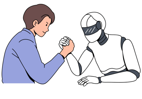 bras de fer entre un humain et un robot bras de fer entre un humain et un robot
