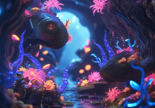 Là où il y a adaptation, il y a intelligence Un animal imaginaire representé dans un monde imaginaire